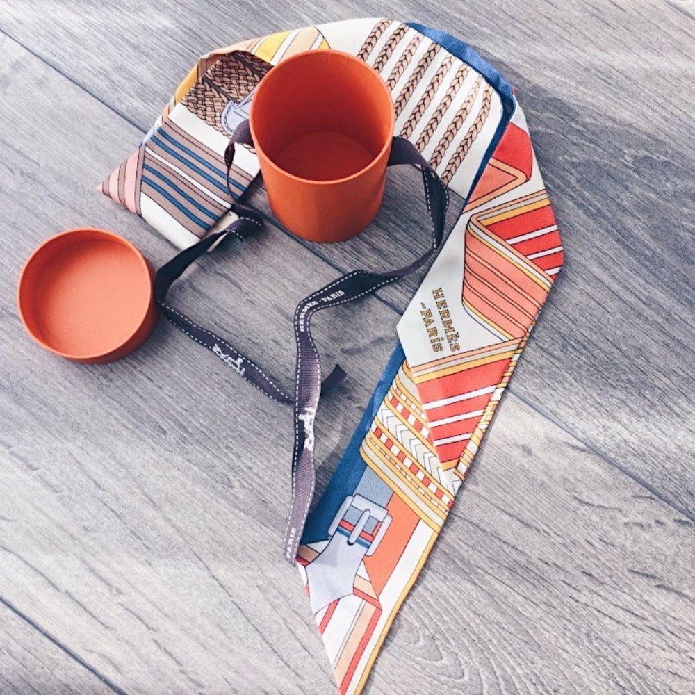 Hermès Sangles en Zigzag Twilly Silk Bandana Scarf